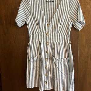 Abercrombie & Fitch Blue and White Striped Mini Dress